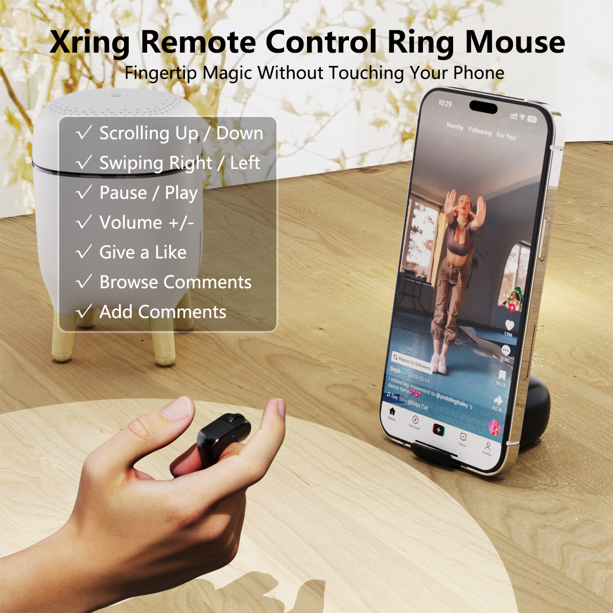 New Product 2025-2026 Latest Model Wireless Finger Ring Mouse 2.4G Mini Computer Optical Mouse