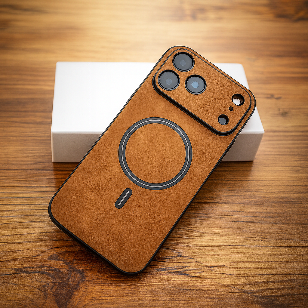 (IPHONE 11 PRO MAX) Luxury Faux Leather Case For Mag safe Wireless Charge Full Cover