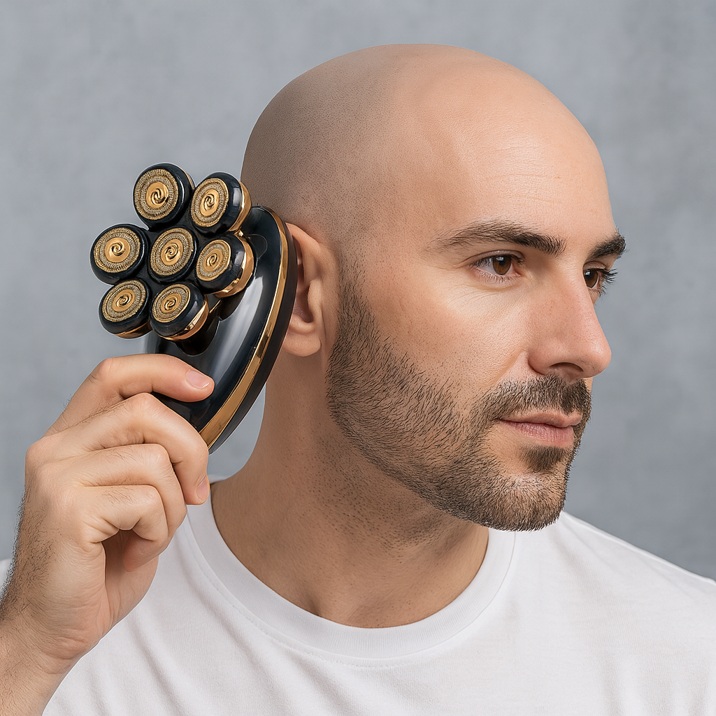 (Golden-standard-Box) Men 7D Floating Men Electric Shaver Wet Dry Beard Hair Trimmer Electric Razor Rechargeable Bald Head Shaving Machine LCD Display