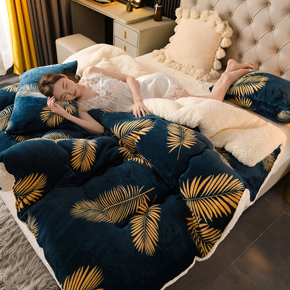 Winter Cashmere Lamb Comforter Thickened extra Large Queen 200*230cm Comfortable Skin Warm Blanket extra Large Duvet