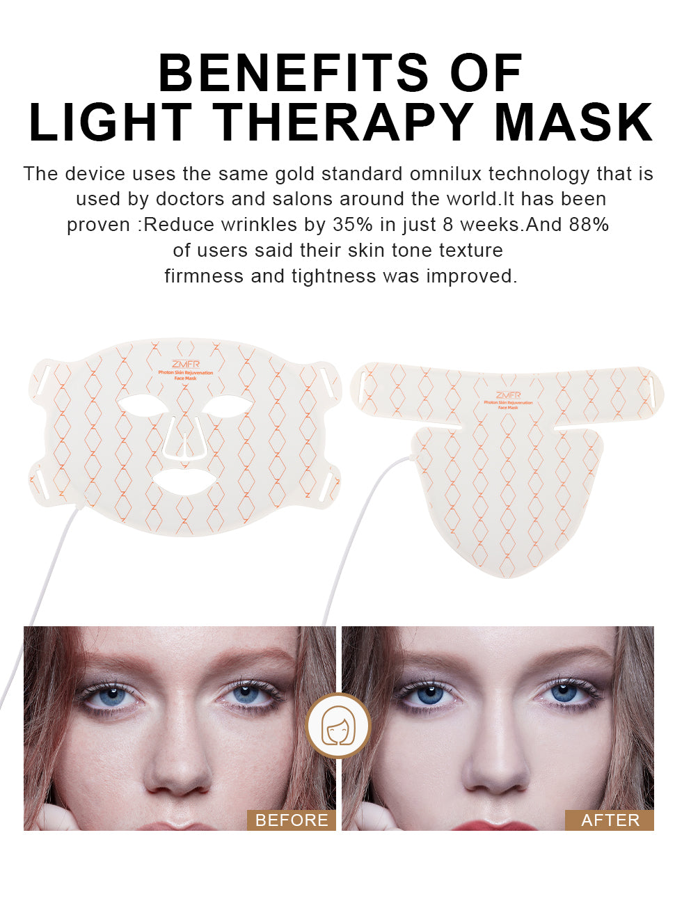 Ultimate LED-Red Light Combo: Face Skin Care Mask & Neck Rejuvenation Mask with 460/590/630/850nm & Bulbs
