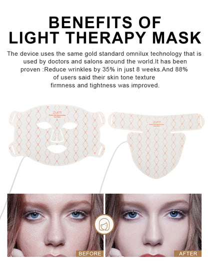 Ultimate LED-Red Light Combo: Face Skin Care Mask & Neck Rejuvenation Mask with 460/590/630/850nm & Bulbs