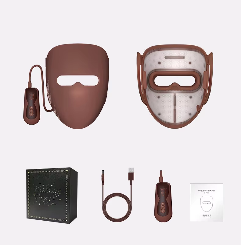 Household Rechargeable 4 Colors Soft Silicone Skincare Mask Skin Rejuvenation Anti-acne Anti-aging Face Mask