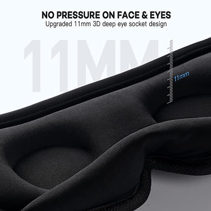 Soft 3D Sleep Eye Mask Music Headphones with Ultra-thin Speaker Microphone 10 Hours Playtime Cool Tech Gadgets for Men and Women