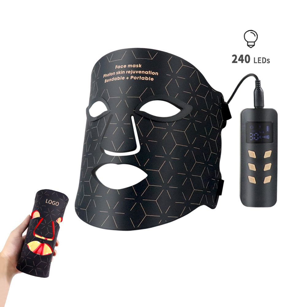 Sunglor Silicone 460NM 590NM 630NM 850NM Near Infrared Therapy Salon Red Light Therapy LED Mask