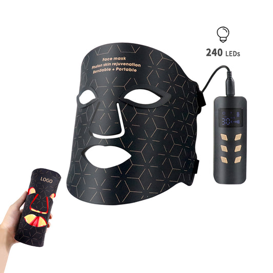 Sunglor Silicone 460NM 590NM 630NM 850NM Near Infrared Therapy Salon Red Light Therapy LED Mask