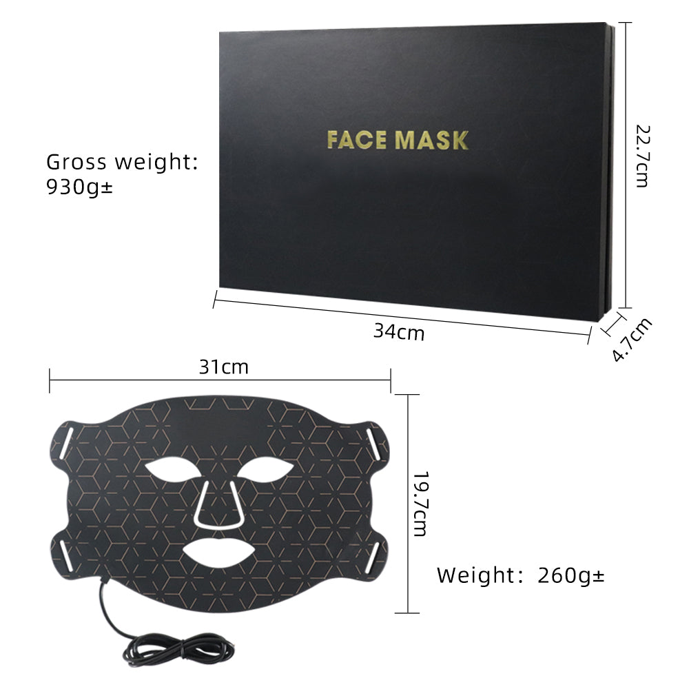 Sunglor Silicone 460NM 590NM 630NM 850NM Near Infrared Therapy Salon Red Light Therapy LED Mask