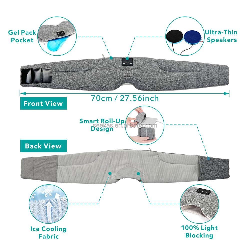 Bluetooth Sleep Mask Headphones 35 Hours Playtime Sleeping Eye Mask with Soft Thin Speakers Eye Health Supplies Drop Shipping