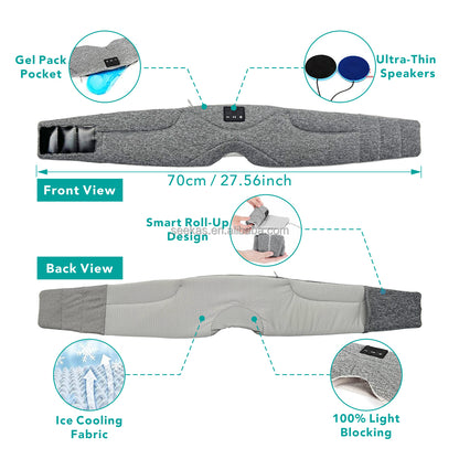Bluetooth Sleep Mask Headphones 35 Hours Playtime Sleeping Eye Mask with Soft Thin Speakers Eye Health Supplies Drop Shipping