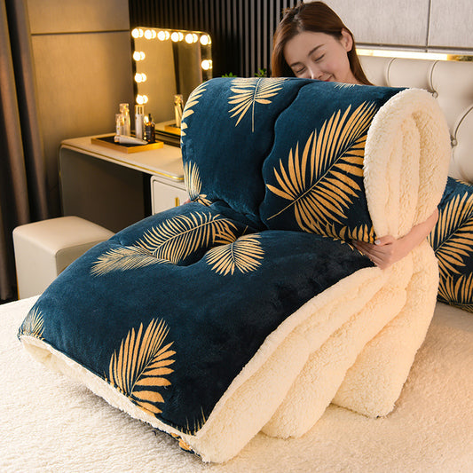 Winter Cashmere Lamb Comforter Thickened extra Large Queen 200*230cm Comfortable Skin Warm Blanket extra Large Duvet
