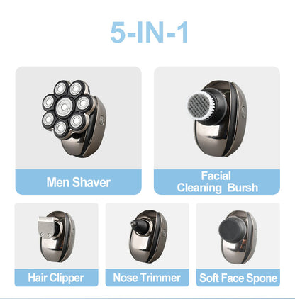 Electric Rechargeable Shaver Cordless Multi Headed Professional Beard Head Shaver for Bald Men