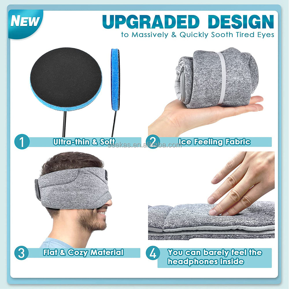 Bluetooth Sleep Mask Headphones 35 Hours Playtime Sleeping Eye Mask with Soft Thin Speakers Eye Health Supplies Drop Shipping