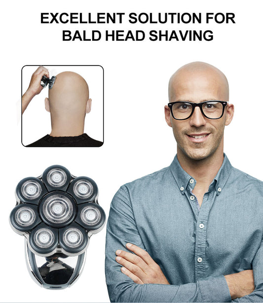 Electric Rechargeable Shaver Cordless Multi Headed Professional Beard Head Shaver for Bald Men