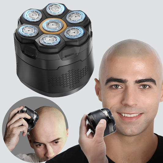 Komingdon Bald Head Shaver for Men 7d Magnetic Blade Razor Waterproof Facial Rotary Wet Dry Shaving Rechargeable Electric Shaver