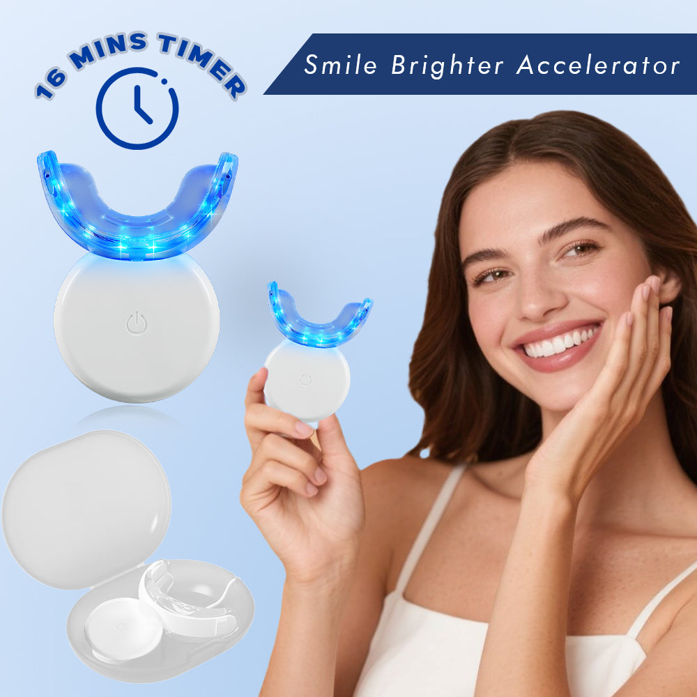 16 LED Blue Light Teeth Whitening Accelerator Device 16 Minutes Timer Wireless with Travel Case