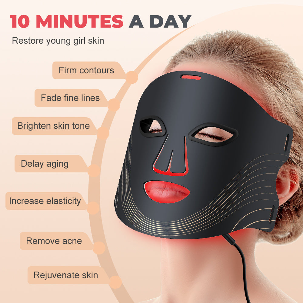 New Trending 7 Colors Silicone Red-light Facial Mask Electric Beauty Led Face Mask Massager