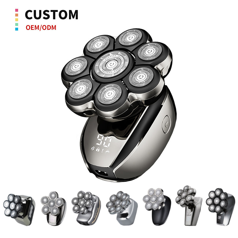 Electric Rechargeable Shaver Cordless Multi Headed Professional Beard Head Shaver for Bald Men