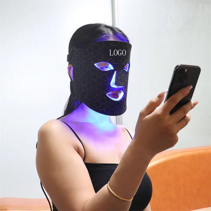 Sunglor Silicone 460NM 590NM 630NM 850NM Near Infrared Therapy Salon Red Light Therapy LED Mask
