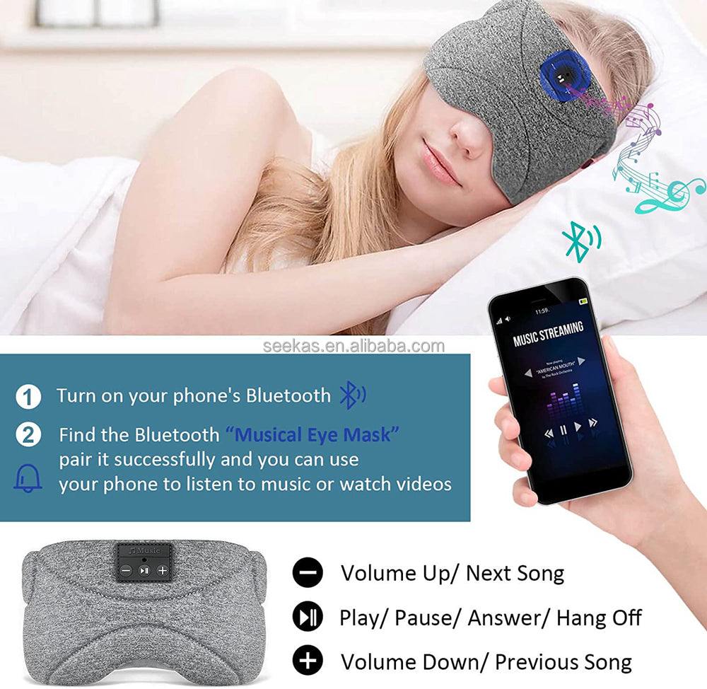 Bluetooth Sleep Mask Headphones 35 Hours Playtime Sleeping Eye Mask with Soft Thin Speakers Eye Health Supplies Drop Shipping