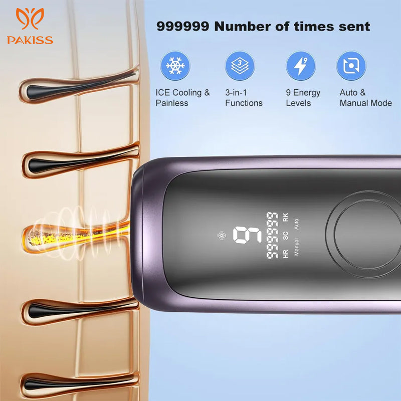 Ice Cooling Sapphire IPL Laser Hair Removal Facial Epilator Hair Removal Device for Women Men Household Facial Hair Remover