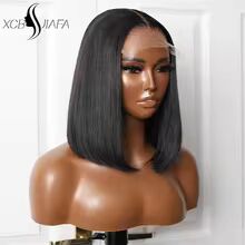 Straight Bob 200% Full Density 13x4 HD Transparent Lace Frontal Wigs Human Hair On Clearance Sale For Women