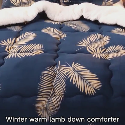 Winter Cashmere Lamb Comforter Thickened extra Large Queen 200*230cm Comfortable Skin Warm Blanket extra Large Duvet