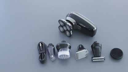 Electric Rechargeable Shaver Cordless Multi Headed Professional Beard Head Shaver for Bald Men